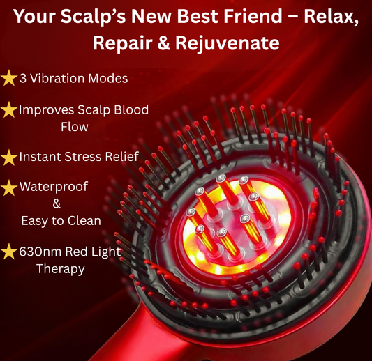 Electric Head & Scalp Massager Brush with Oil Applicator – Relax, Stimulate & Shine