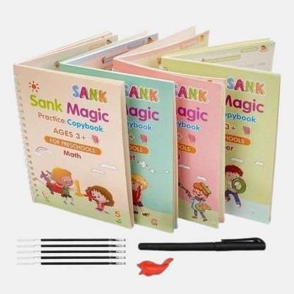 Magic Practice Book (4 BOOKS,1 PEN,1 GRIP,10 REFILL)