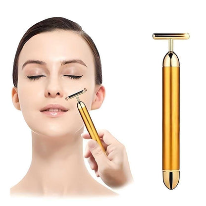 24K Gold Energy Beauty Bar- Electric Facial Massage Roller