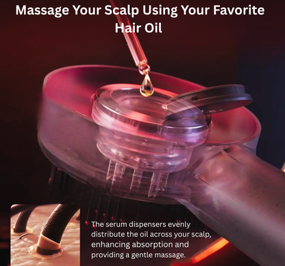Electric Head & Scalp Massager Brush with Oil Applicator – Relax, Stimulate & Shine