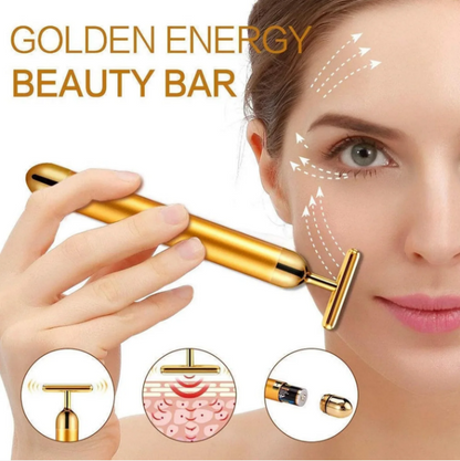 24K Gold Energy Beauty Bar- Electric Facial Massage Roller