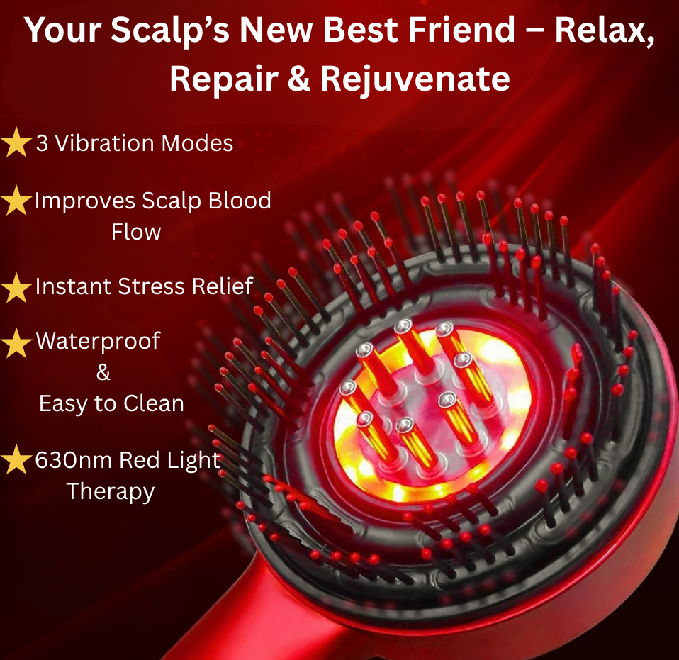 Electric Head & Scalp Massager Brush with Oil Applicator – Relax, Stimulate & Shine