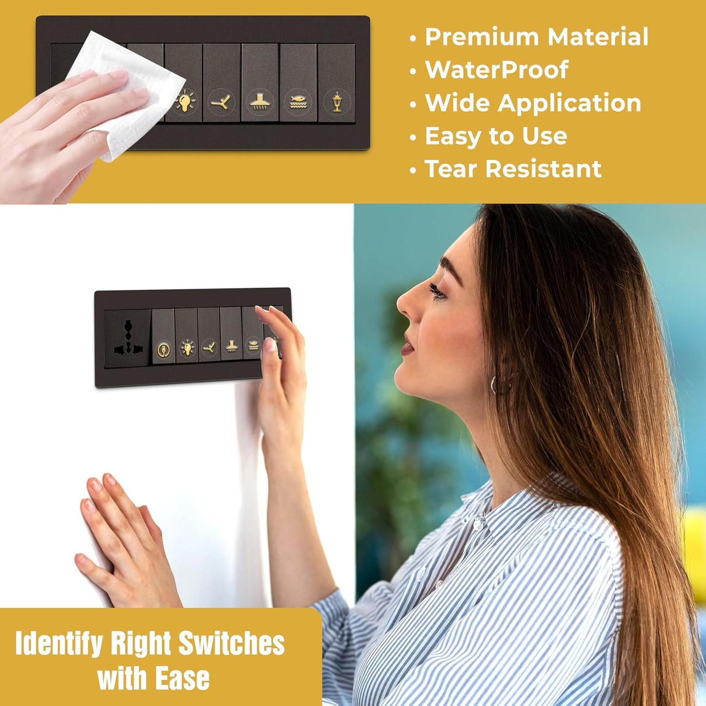 Aurelia 16k Gold Finish Switch Stickers (Set of 100 )